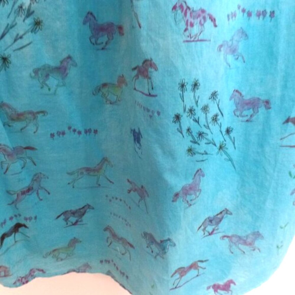 MOTHER The New To Town Horse Anthropologie Turquoise Shirt Tunic Dress - Picture 4 of 8